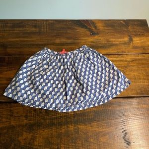 Mini Boden Printed Tie Front Skirt Sz 3-4Y